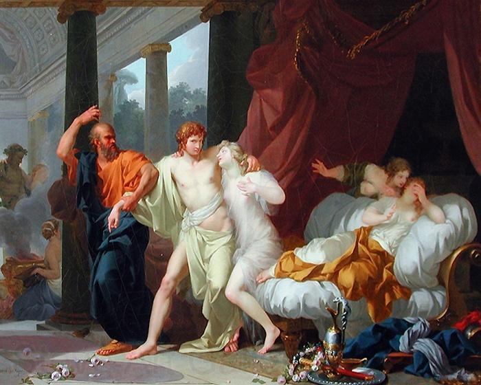 Baron Jean-Baptiste Regnault Socrate arrachant Alcibiade du sein de la Volupte